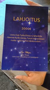 Lahjoituksen Asenne Ry:lle 1.9.2025